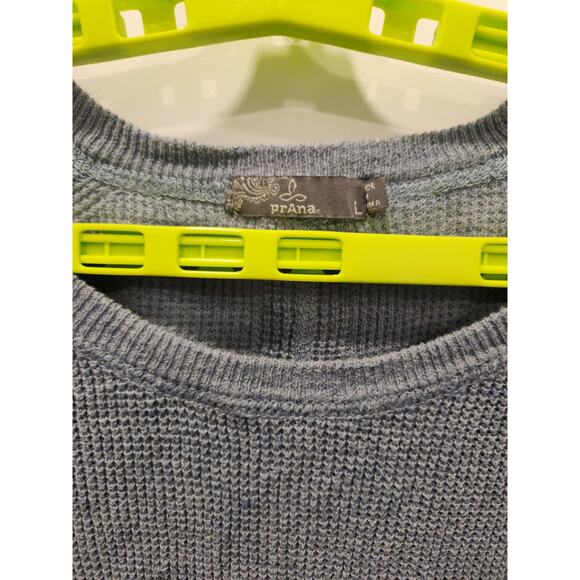 Prana Sweater Mens Large Blue Long Sleeve Knit Lightweight Preppy Academia Dad - Picture 2 of 9